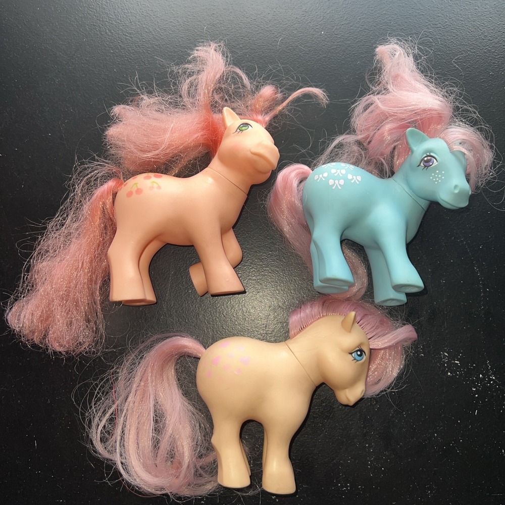 Vintage 1982 1983 1984 G1 Lot 3 My Little Pony Hasbro Hong Kong Toys Used Read